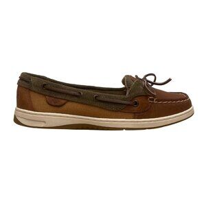 Sperry Womens Brown Bi-Tone Leather Top Sider Boat Shoes Size 9 Casual Comfort